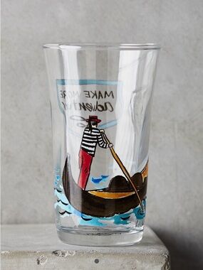 Anthropologie Molly Hatch Juice Glass Make More Adventures Gondolier